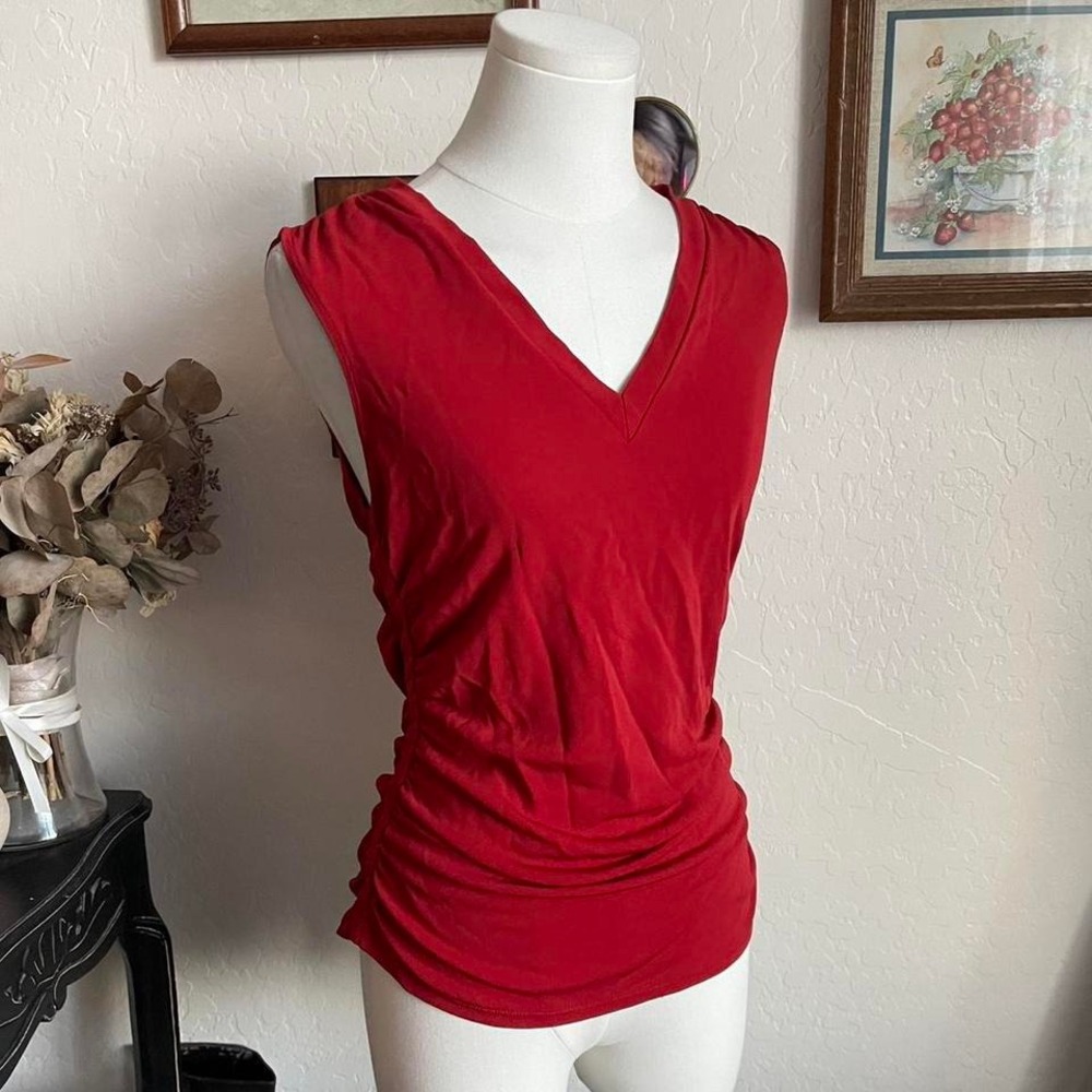 Y2K Classic Red Ruched Sleeveless Top